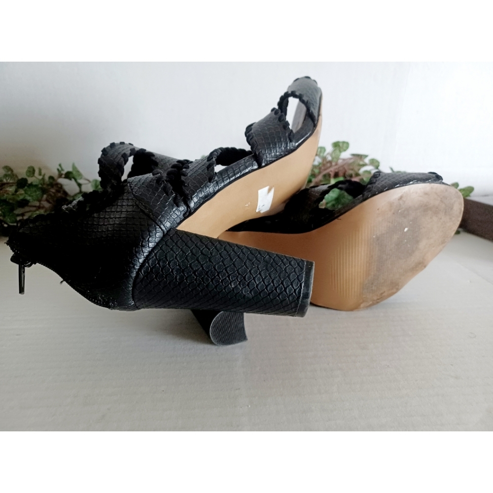 Torrid Open Toe Cutout Zip Back Stack Heel Sandal - image 7